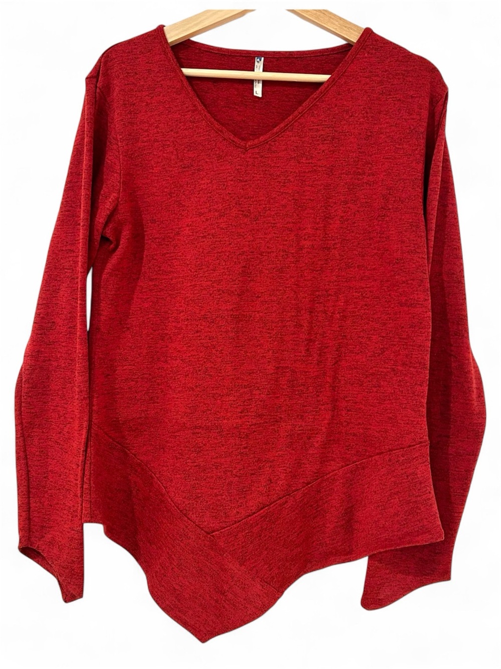 Kuhl Lea W-Large Asymmetrical Slant Long Sleeve Red Top - Base Layer